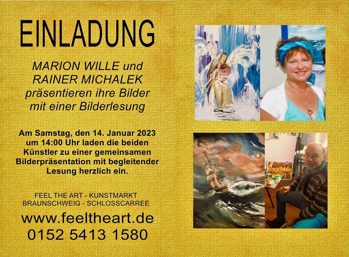 Einladung: Marion Wille und Rainer Michalek präsentieren Ihre Bilder mit Bilderlesung